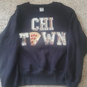 Rare Bling Chi Town Victoria Secret Pink Sweater